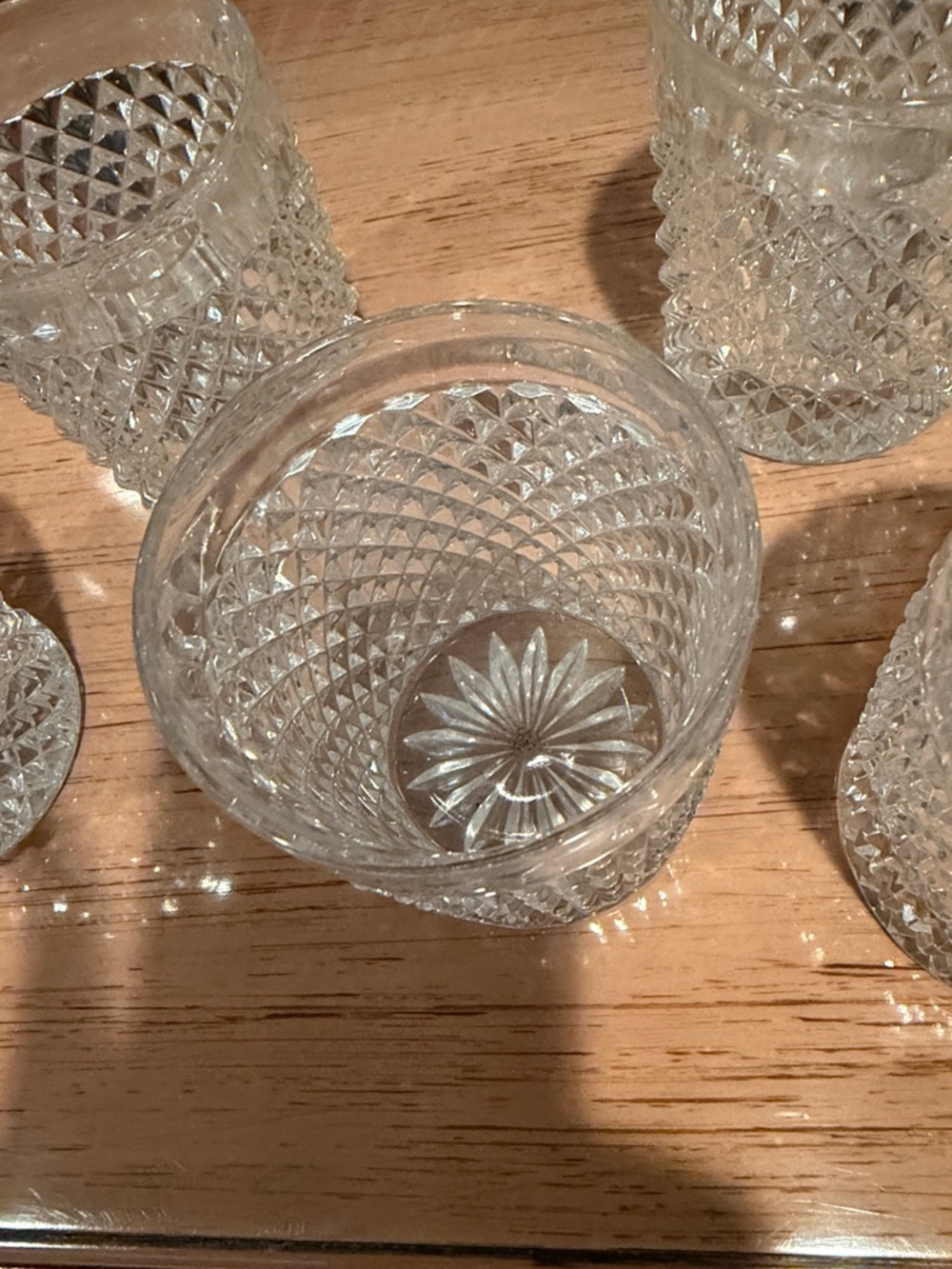 Six Brilliant Cut Design Whiskey Glasses - Picture 3 of 6